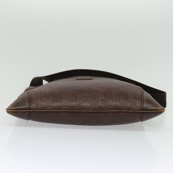 GUCCI GG Canvas Guccissima Shoulder Bag Leather Brown Silver - Picture 9 of 16
